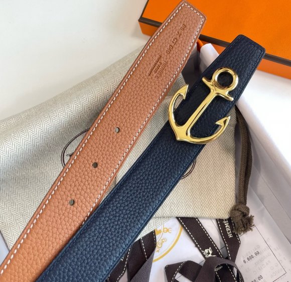 Hermes Мужской двусторонний ремень 3.2см. RE_1005HE6