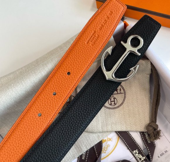 Hermes Мужской двусторонний ремень 3.2см. RE_1005HE6