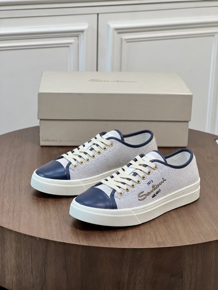 Santoni - Мужские кеды кроссовки BL_1408SA1 Santoni - Мужские кеды кроссовки BL_1408SA1