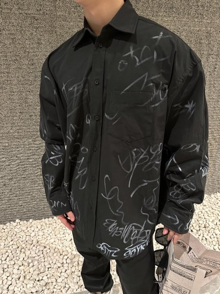 Balenciaga Graffiti - Мужская рубашка C1_1406BA3