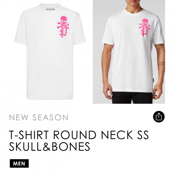 Philipp Plein SS Skull & Bones - Мужская футболка DZ_1701PP10