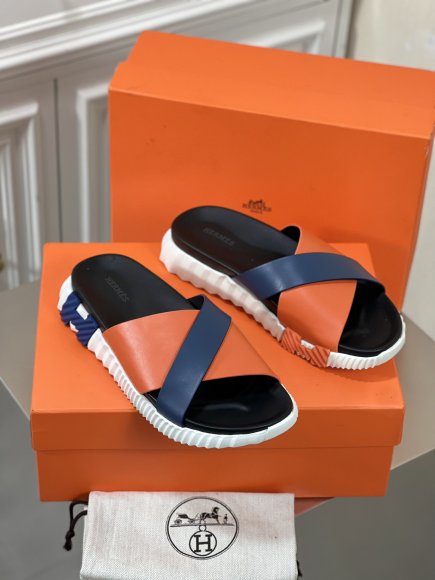 Hermes - Мужские шлепанцы сланцы BL_2405HE3 Hermes - Мужские шлепанцы сланцы BL_2405HE3