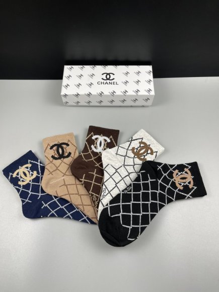 Chanel носки комплект 5 пар AC_0502CH2 Chanel носки комплект 5 пар AC_0502CH2