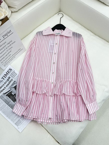 Chanel - Женская рубашка туника платье 3D_2007CH6 Chanel - Женская рубашка туника платье 3D_2007CH6