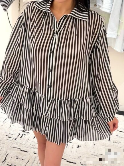 Chanel - Женская рубашка туника платье 3D_2007CH6 Chanel - Женская рубашка туника платье 3D_2007CH6