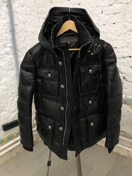 Chrome Hearts Мужская кожаная куртка пуховик S3D_0302CH2 Chrome Hearts Мужская кожаная куртка пуховик S3D_0302CH2