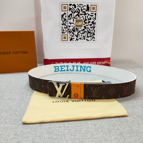 Louis Vuitton Мужской двусторонний ремень 4.0см CN_0406LV2 Louis Vuitton Мужской двусторонний ремень 4.0см CN_0406LV2