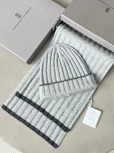 Brunello Cucinelli - Комплект кашемировый (шапка шарф) N1_1111BC1 Brunello Cucinelli - Комплект кашемировый (шапка шарф) N1_1111BC1