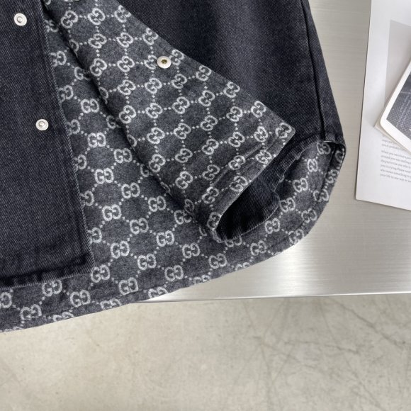 Gucci - Мужская двусторонняя шерстяная джинсовая рубашка куртка TJ_3010GU1 Gucci - Мужская двусторонняя шерстяная джинсовая рубашка куртка TJ_3010GU1