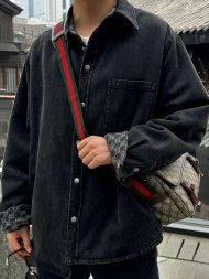 Gucci - Мужская двусторонняя шерстяная джинсовая рубашка куртка TJ_3010GU1