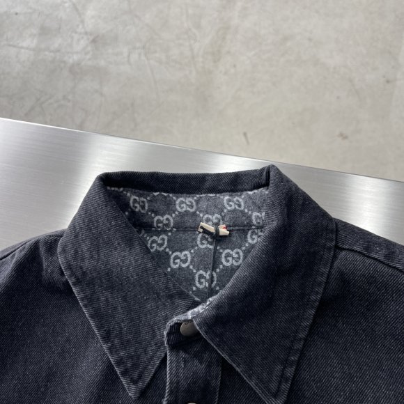 Gucci - Мужская двусторонняя шерстяная джинсовая рубашка куртка TJ_3010GU1 Gucci - Мужская двусторонняя шерстяная джинсовая рубашка куртка TJ_3010GU1