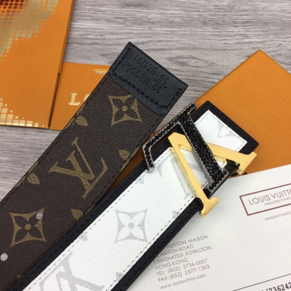 Louis Vuitton Мужской двусторонний ремень 4.0см RE_0207LV1 Louis Vuitton Мужской двусторонний ремень 4.0см RE_0207LV1