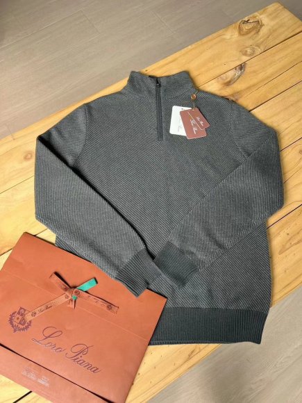 Loro Piana Roadster Mezzocollo - Мужская кашемировая кофта свитер N1_1311LP1