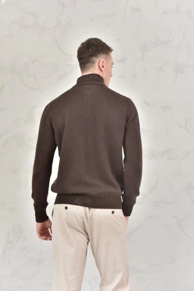 Loro Piana Roadster Mezzocollo - Мужская кашемировая кофта свитер N1_1311LP1