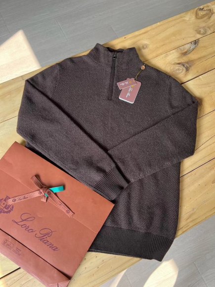 Loro Piana Roadster Mezzocollo - Мужская кашемировая кофта свитер N1_1311LP1