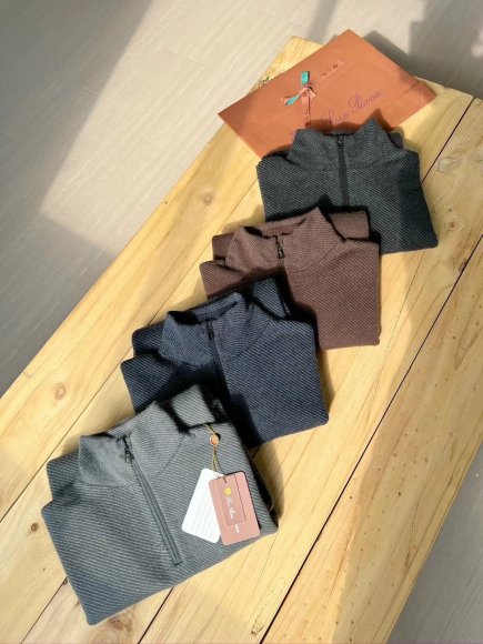 Loro Piana Roadster Mezzocollo - Мужская кашемировая кофта свитер N1_1311LP1