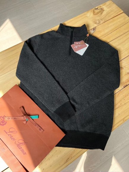 Loro Piana Roadster Mezzocollo - Мужская кашемировая кофта свитер N1_1311LP1