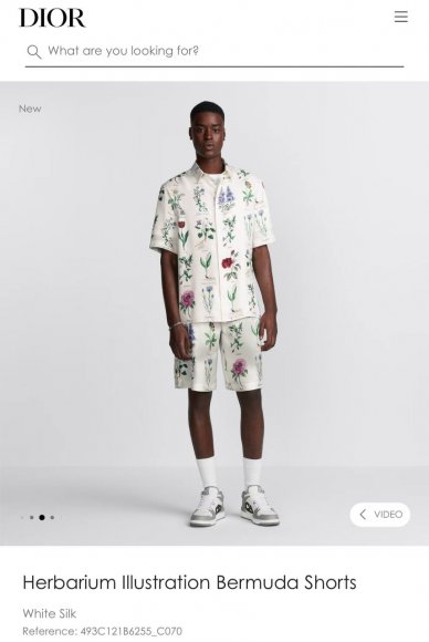 Dior - Мужские шелковые шорты костюм рубашка TI_2606DI9