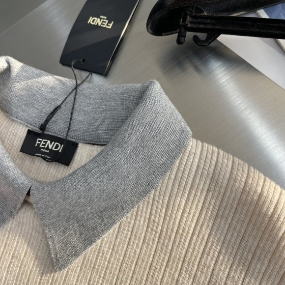 Fendi - Мужская шерстяная кофта свитер пуловер поло TJ_1411FE7